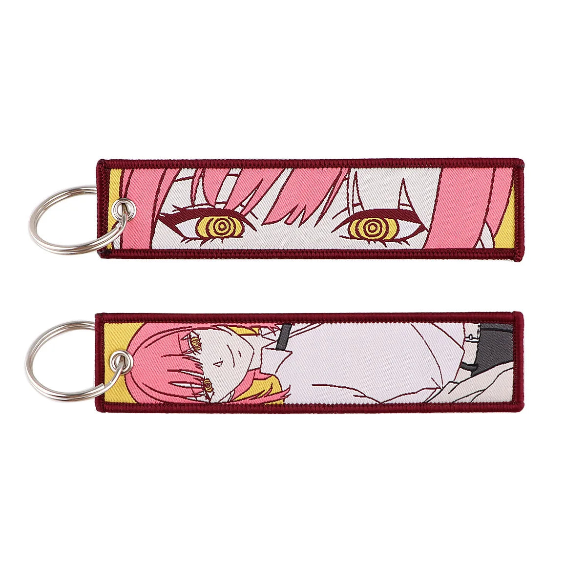 Anime Embroidered Key Fob Ring Tags