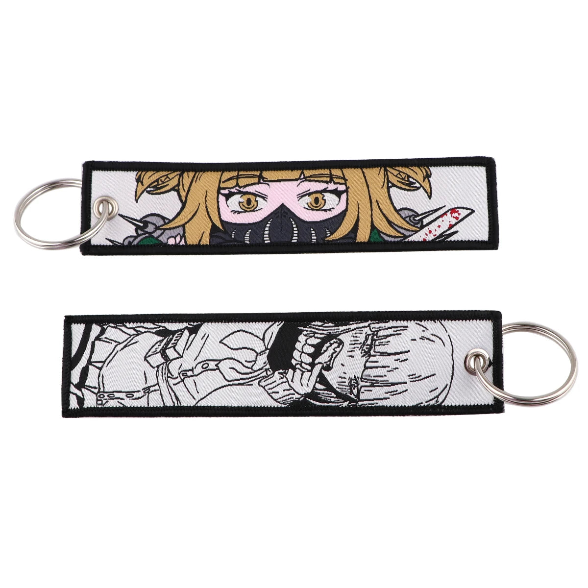 Anime Embroidered Key Fob Ring Tags