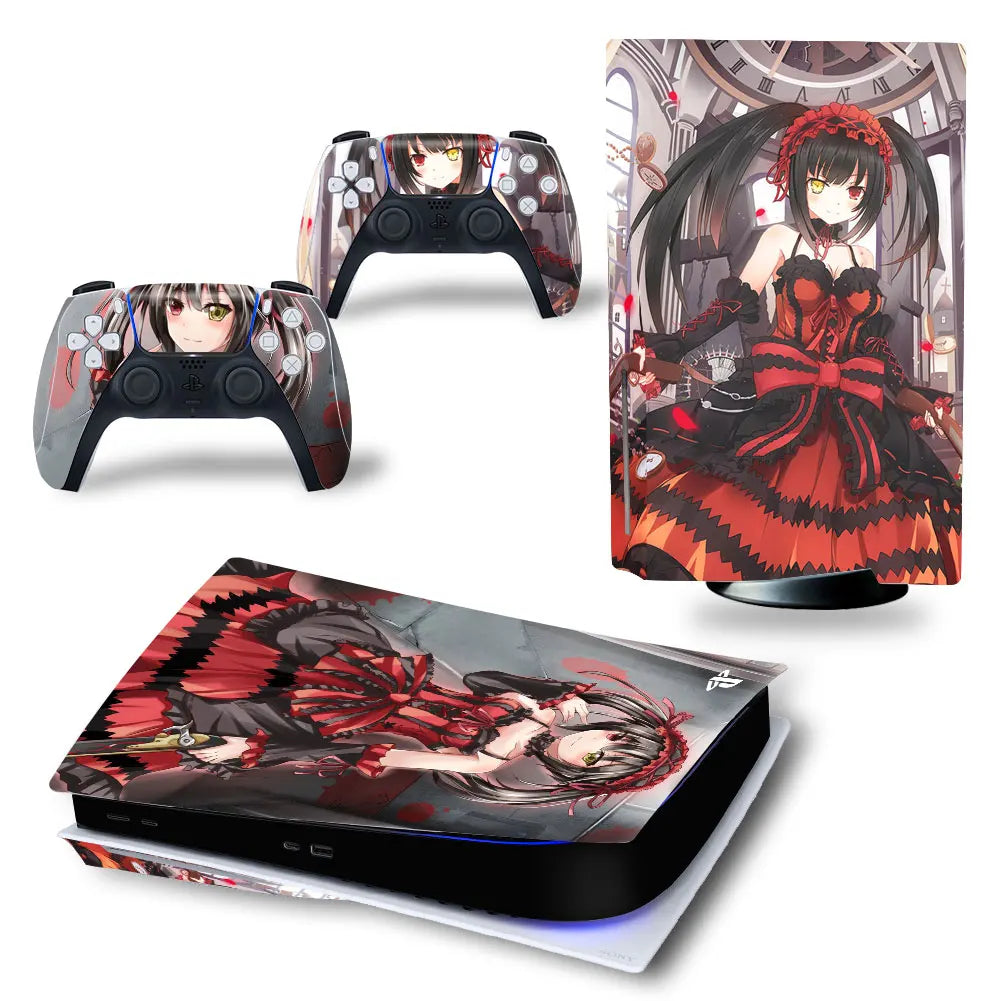 Date A Live Kurumi Skins for PS5 Disk/Digital Consoles & Controller