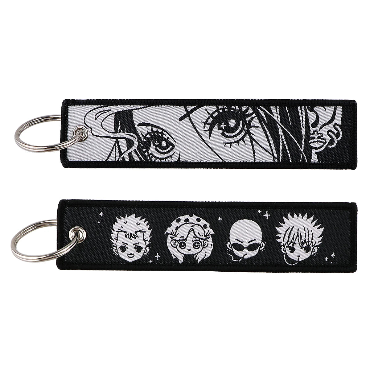 Anime Embroidered Key Fob Ring Tags