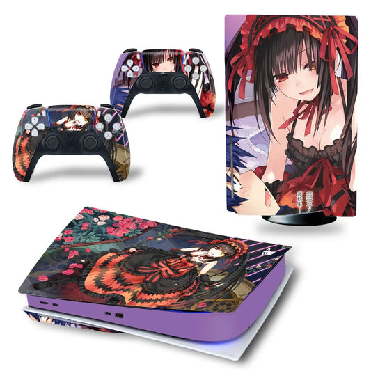 Date A Live Kurumi Skins for PS5 Disk/Digital Consoles & Controller