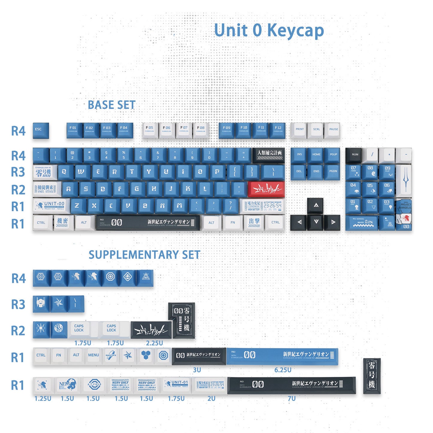 Evangelion Eva Unit Mechanical Keyboard Keycaps Set