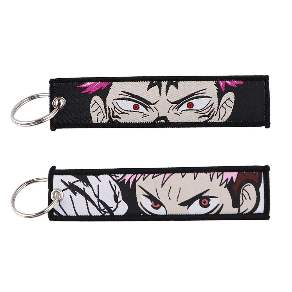 Anime Embroidered Key Fob Ring Tags