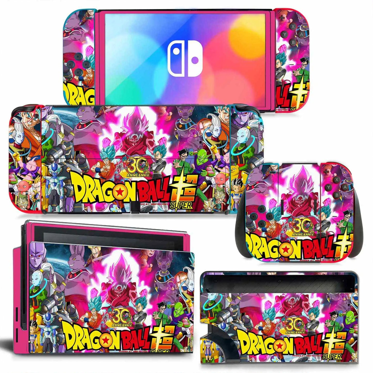 Dragon Ball Z Decals for Switch OLED Console, Joy-con Controller, & Dock