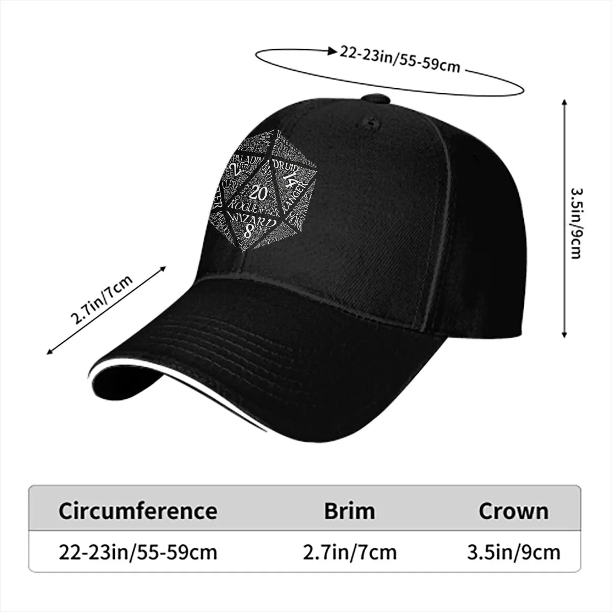 D&D D20 Critical Success Peaked Baseball Caps