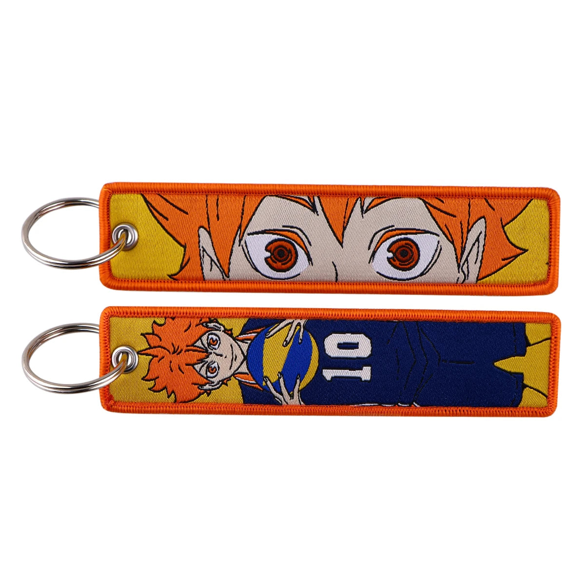 Anime Embroidered Key Fob Ring Tags